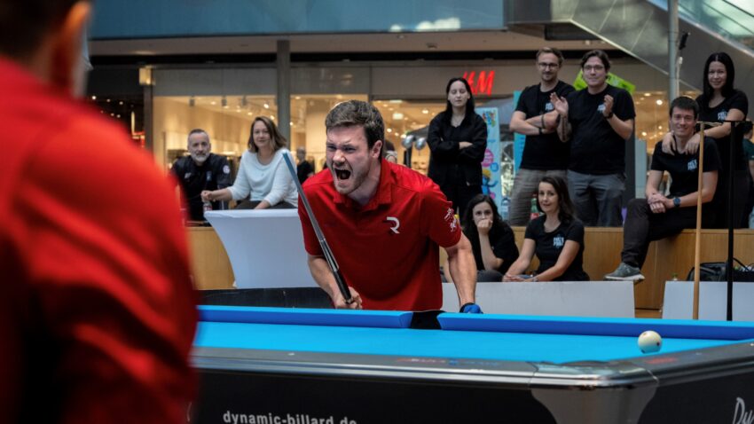 Der Moment des Triumphs - Michael Schneider nach dem Versenken desn 10-Balls zum erstmaligen Bundesliga-Titelgewinn für den BC Union Rankweil Reds - Foto (c) Nicolas Pichler
